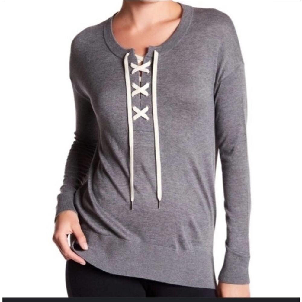 Splendid Lakewood Henley Pullover Cashmere Blend Sweater Medium
